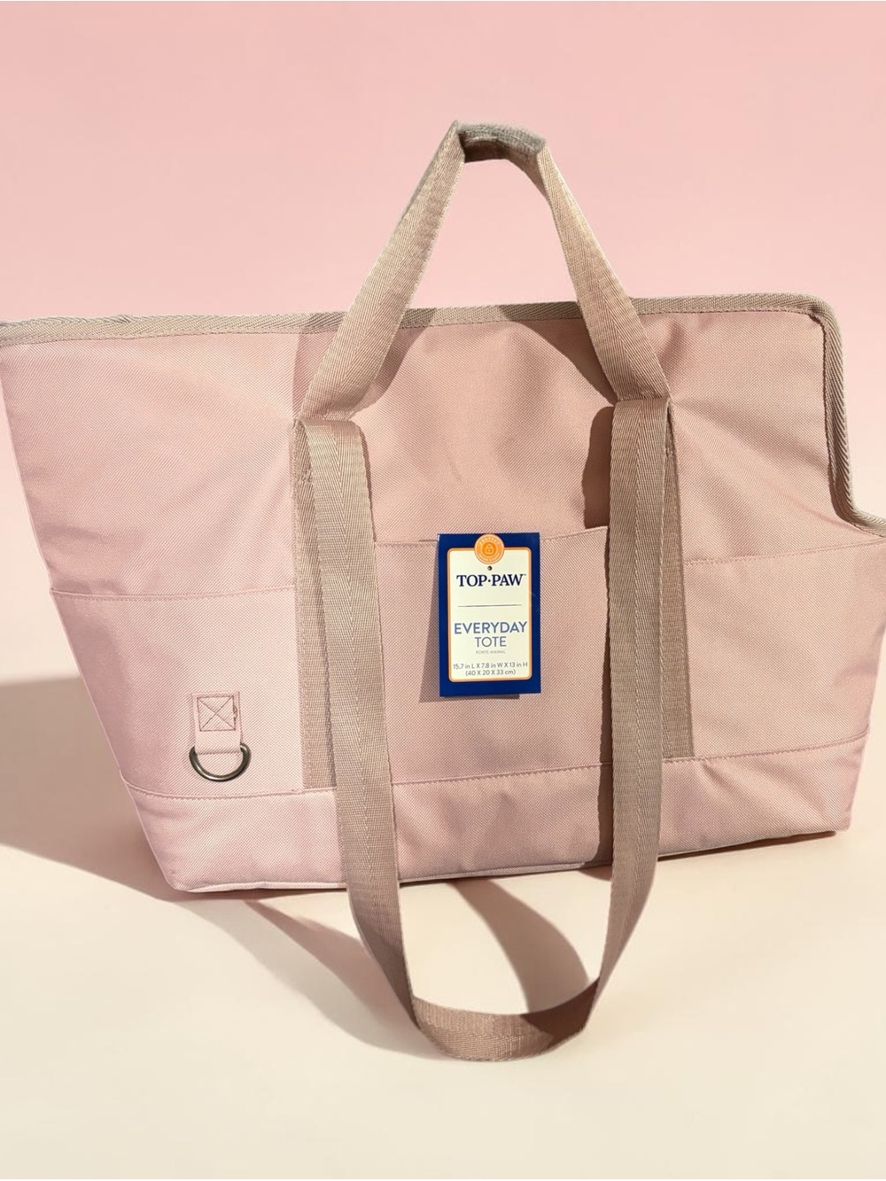 Top Paw Everyday Dog Tote in Blush Pink